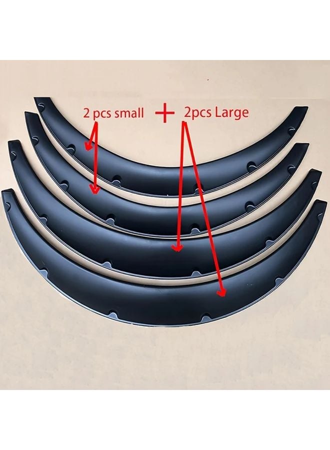 4pcs Car Wheel Arch Covers Black Durable Plastic Polished Surface Protection - Image 1